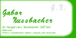 gabor nussbacher business card